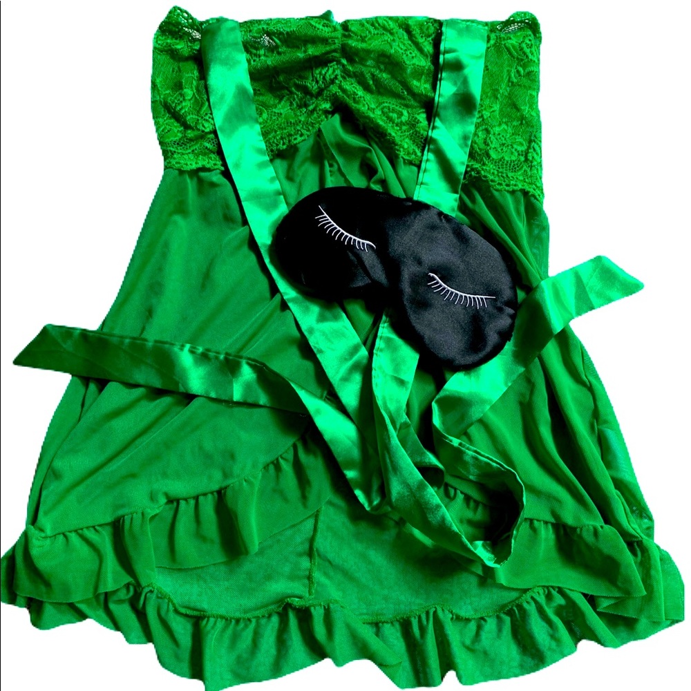 Silk and lace baby doll sleepwear.